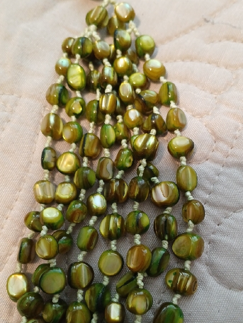 Silpada Retired Multi-Strand Olive and Moss Green Mother Of Pearl Bead Necklace - Picture 5 of 9